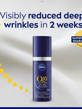NIVEA Q10 Anti-Wrinkle Night Repair Ultra Night Recovery Face B5 Serum 30 ml NEW